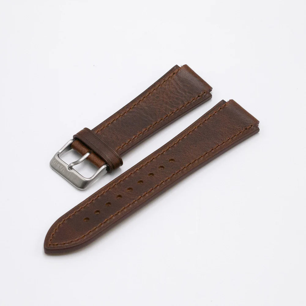 Oiled Leather Cinnamon Brown Watch Strap for Casio AE1200WH World Time Watch
