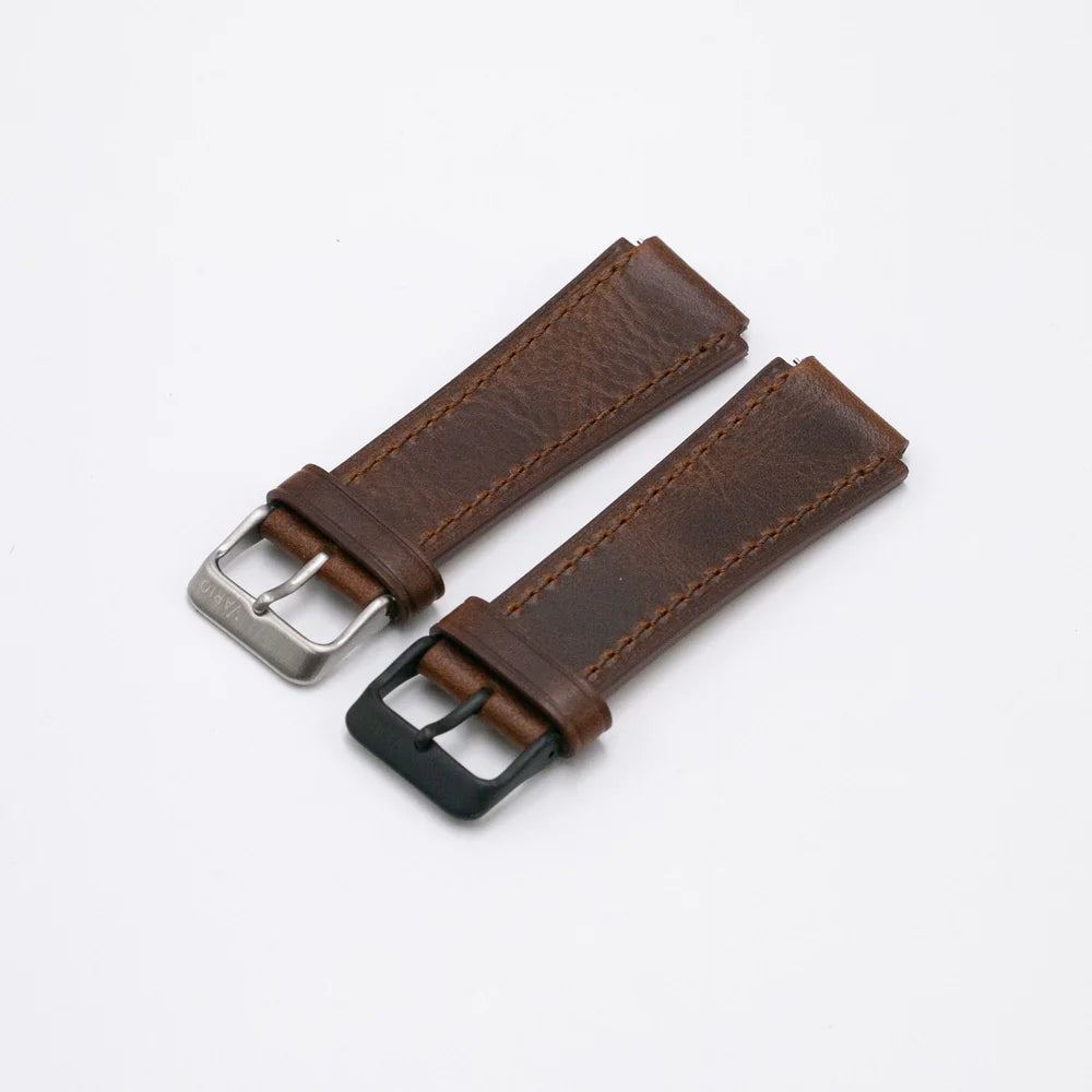Oiled Leather Cinnamon Brown Watch Strap for Casio AE1200WH World Time Watch